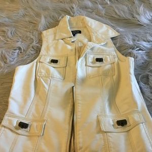 Ivory Bebe Women's Faux Leather Vest
